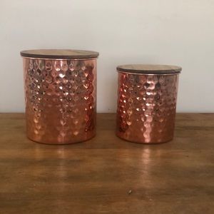Hammered copper canisters